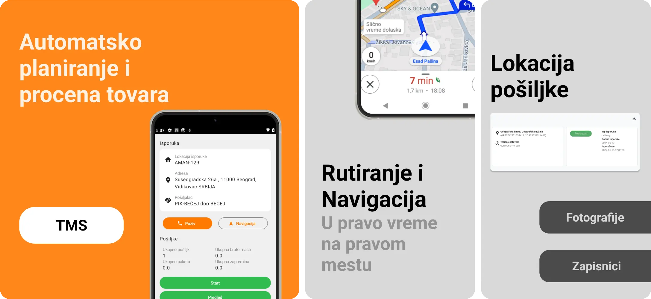 Transportation Management System on Android phone